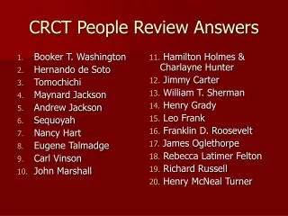CRCT People Review Answers