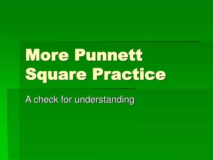 more punnett square practice