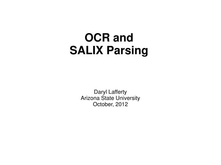 ocr and salix parsing