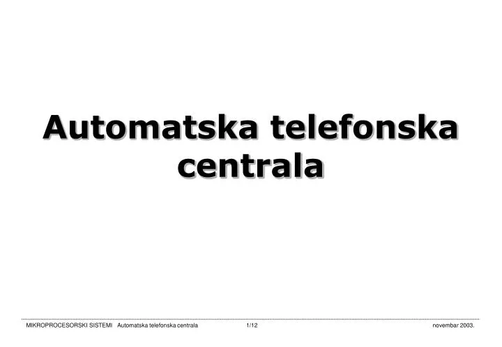 automatska telefonska centrala