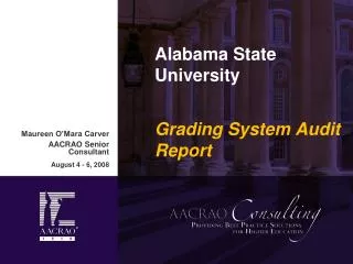 Alabama State University Grading System Audit Report