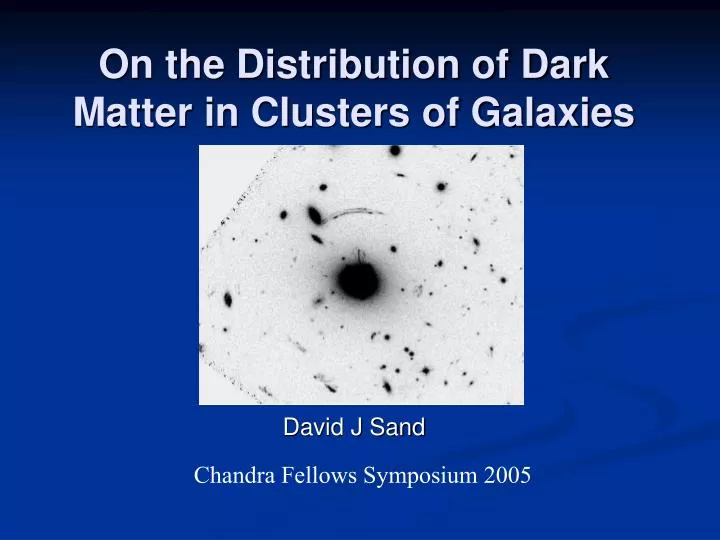 on the distribution of dark matter in clusters of galaxies