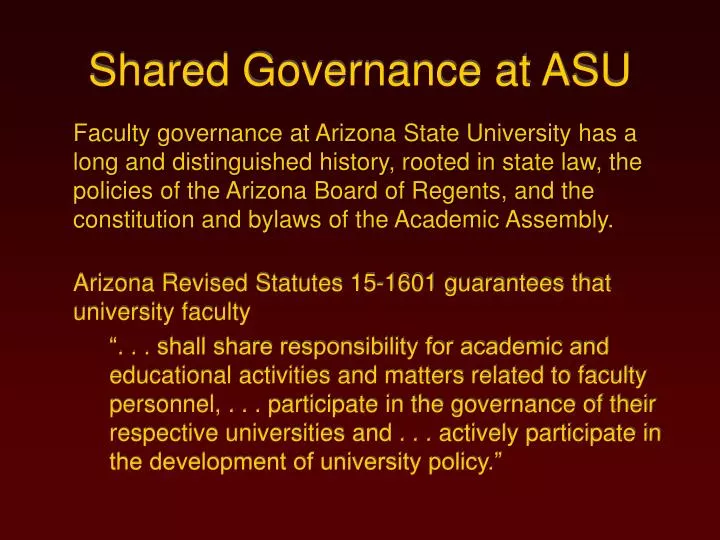 shared governance at asu