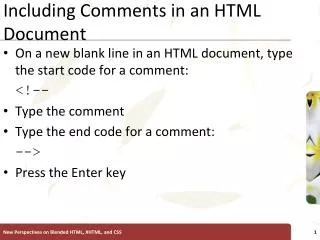 Including Comments in an HTML Document