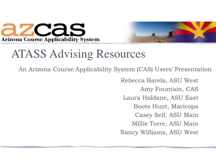 an arizona course applicability system cas users presentation