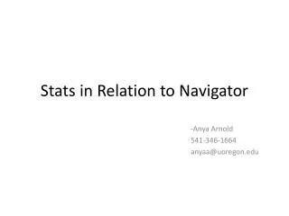 Stats in Relation to Navigator