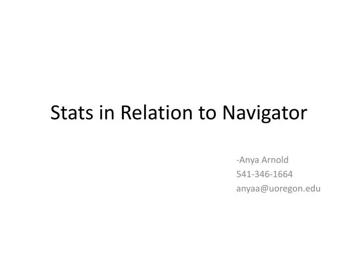 stats in relation to navigator