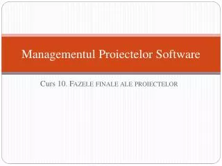managementul proiectelor software