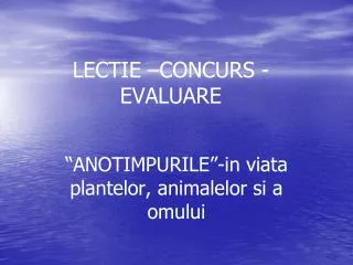 lectie concurs evaluare
