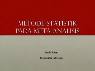 metode statistik pada meta analisis