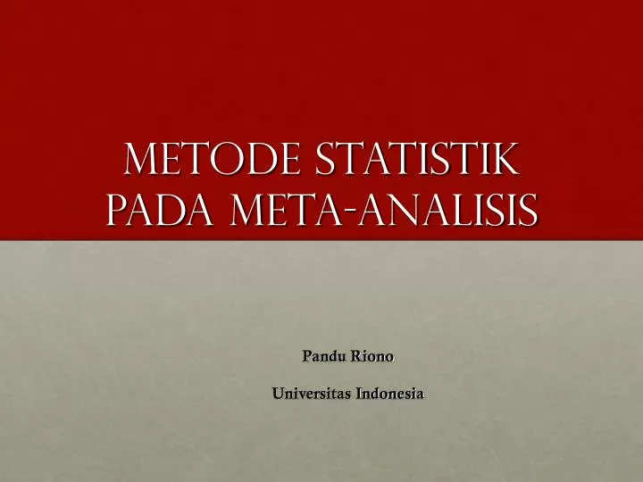 metode statistik pada meta analisis