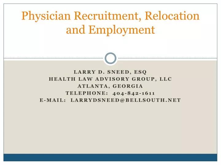 physician recruitment relocation and employment