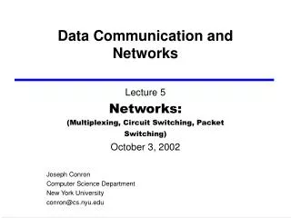 data communication and networks