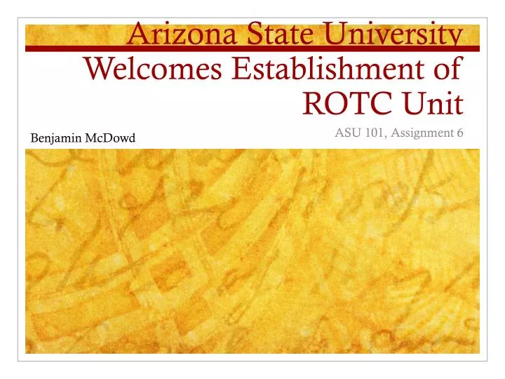 arizona state university welcomes establishment of rotc unit