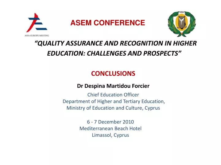 quality assurance and recognition in higher education challenges and prospects