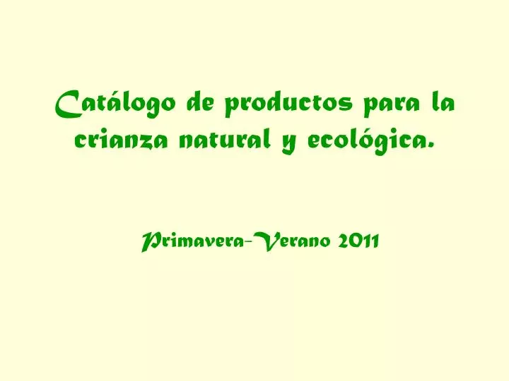 cat logo de productos para la crianza natural y ecol gica