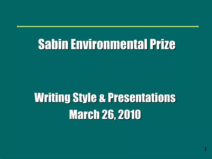 writing style presentations march 26 2010