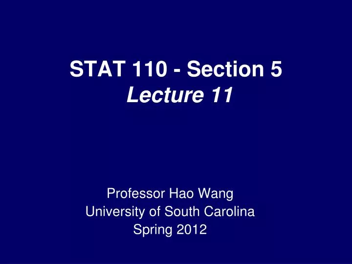 stat 110 section 5 lecture 11