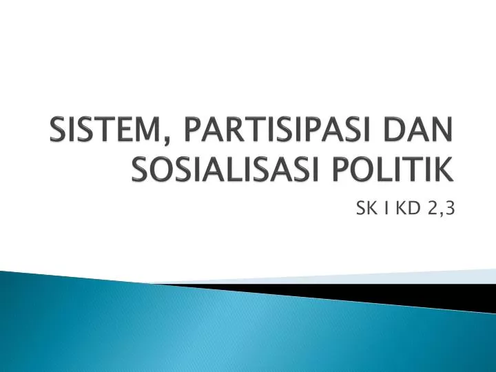 sistem partisipasi dan sosialisasi politik