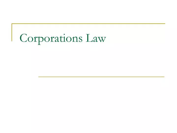 corporations law