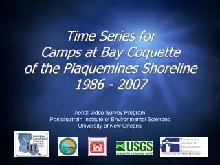 Time Series for Camps at Bay Coquette of the Plaquemines Shoreline 1986 - 2007