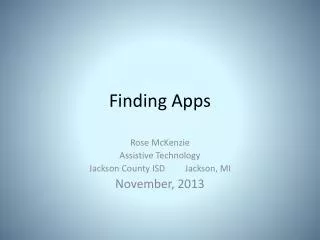 Finding Apps