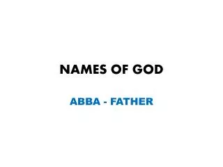 NAMES OF GOD
