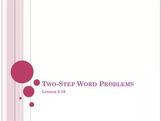 Two-Step Word Problems