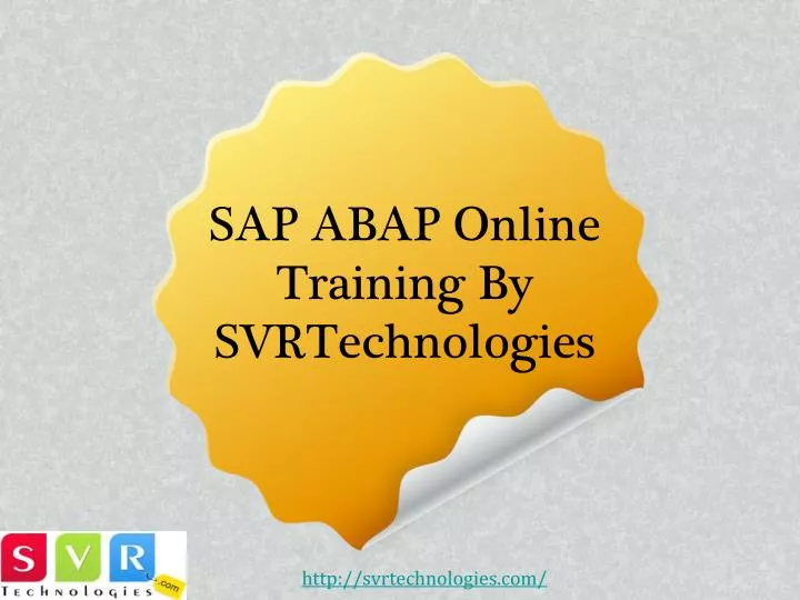 sap abap online training by svrtechnologies