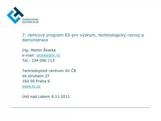 7 r mcov program es pro v zkum technologick rozvoj a demonstrace