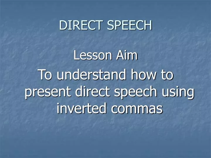 direct speech
