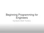 Beginning Programming for Engineers - slide 1