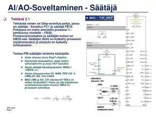 ai ao soveltaminen s t j