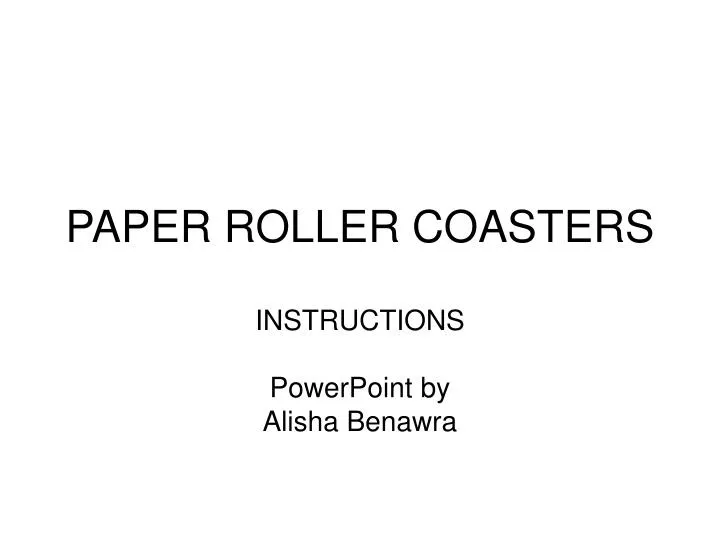 paper roller coasters