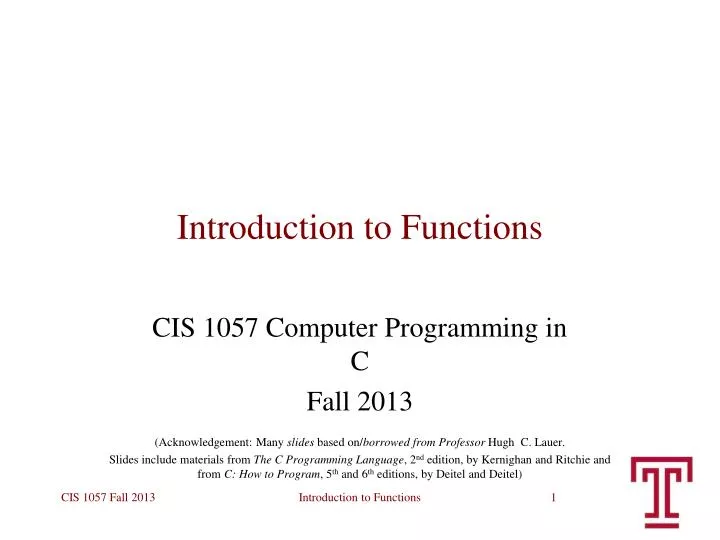 introduction to functions