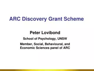 ARC Discovery Grant Scheme