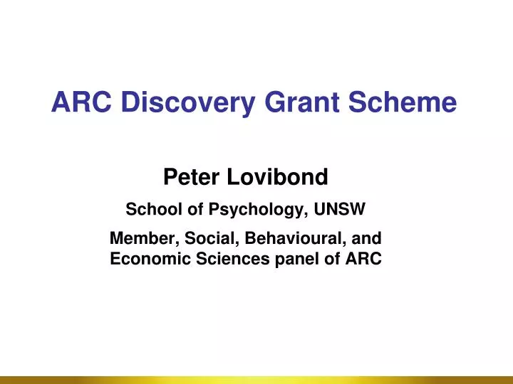 arc discovery grant scheme
