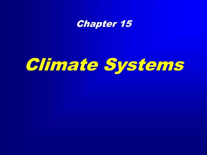 climate systems