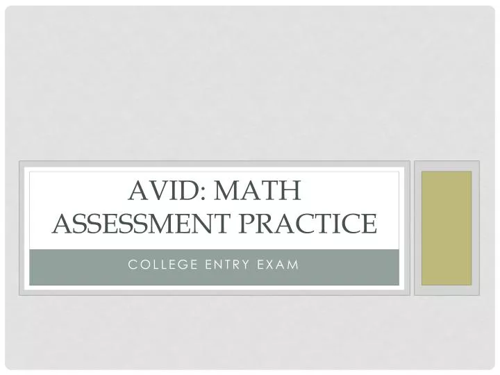avid math assessment practice