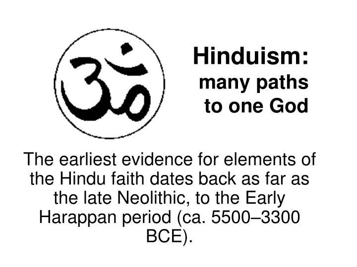 hinduism many paths to one god