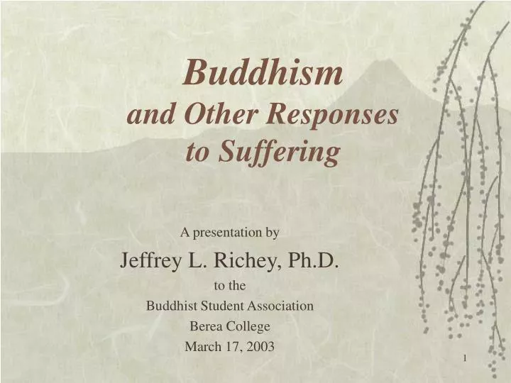 buddhism and other responses to suffering