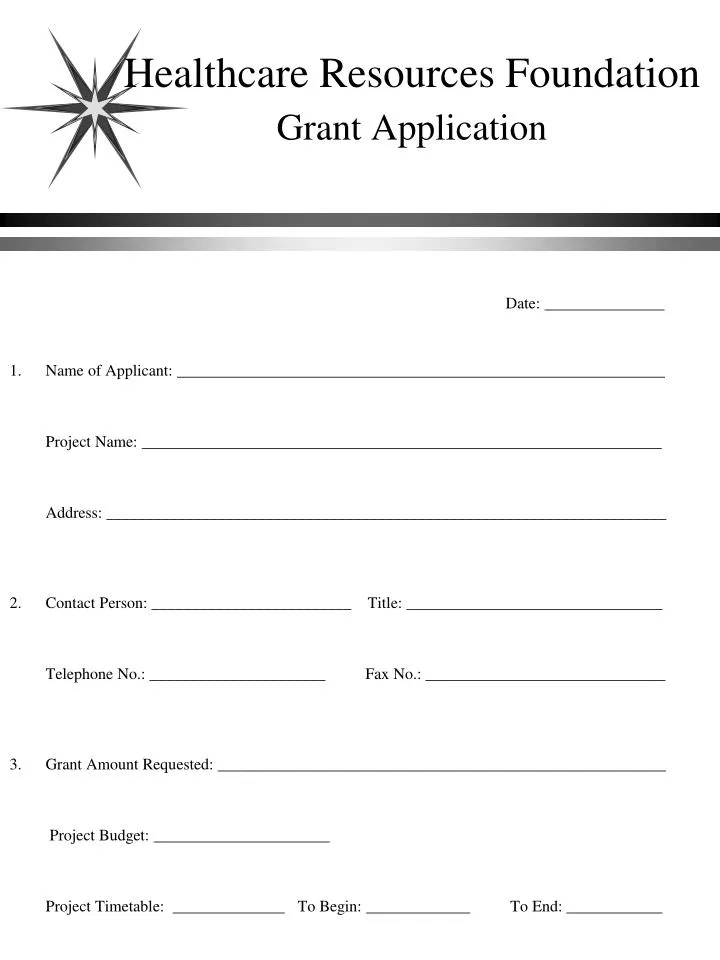 healthcare resources foundation grant application