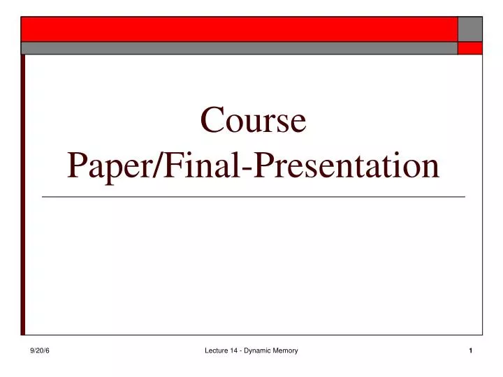 course paper final presentation
