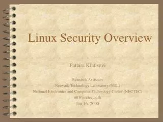 Linux Security Overview