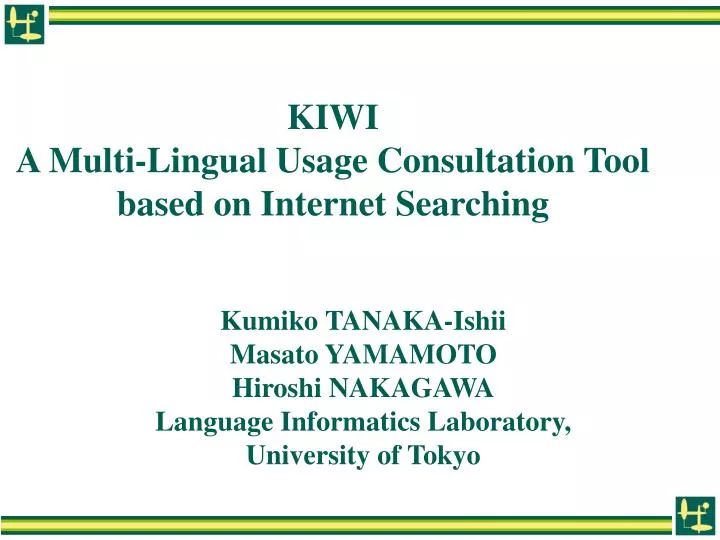 kiwi a multi lingual usage consultation tool based on internet searching