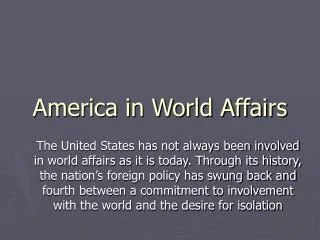 America in World Affairs