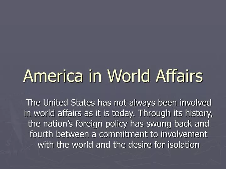 america in world affairs