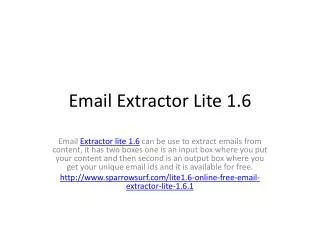 Email Extractor Lite 1.6
