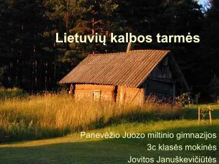 lietuvi kalbos tarm s