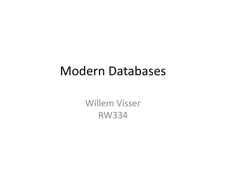 modern databases